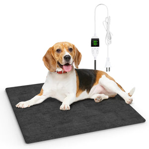 PUHOHUN Pet Heating Pad, 18x18 in Adjustable Pet Heating Pads for Cats Dogs with Timer, Indoor Pet Heating Pads with Smart Thermostat Switch, Puppy Heating Pad with Auto Power Off