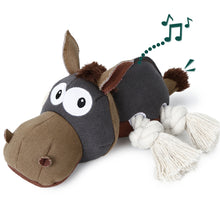 Load image into Gallery viewer, PUHOHUN Squeaky Dog Toys for Large Chewers Dog Toys with Crinkle Paper and Squeaker (Umber, Donkey)
