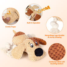 Load image into Gallery viewer, PUHOHUN Squeaky Dog Toys Dog Plush Toy for Large Chewers Dog Toys with Crinkle Paper and Squeaker Tug of War Dog Toys
