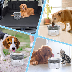 PUHOHUN 105oz 3L Spill-Proof Pet Water Bowl, Large Capacity, Slow-Feeding Dispenser for Home & Travel - Ideal for Dogs, Cats